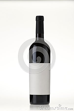 Bottle red wine with clean withe label Stock Photo