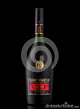 A bottle of Remy Martin fine champagne cognac V.S.O.P Editorial Stock Photo