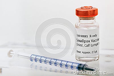 Bottle of Smallpox vaccine Stock Photo