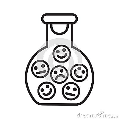 Bottle with smiles, outline design. Vector illustration Cartoon Illustration