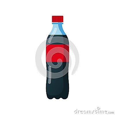 Bottle of soda. Cola in plastic tarre. Vector Illustration