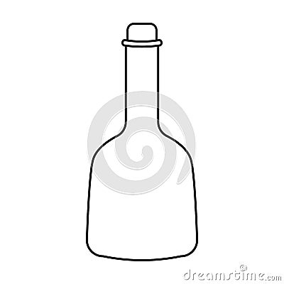Bottle sunflower oil vector icon.Line vector icon isolated on white background bottle sunflower oil. Vector Illustration