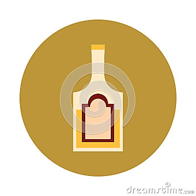 Bottle tequila drink beverage alcohol block and flat icon Vector Illustration