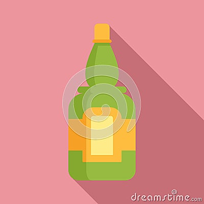 Bottle of tequila icon, flat style Vector Illustration
