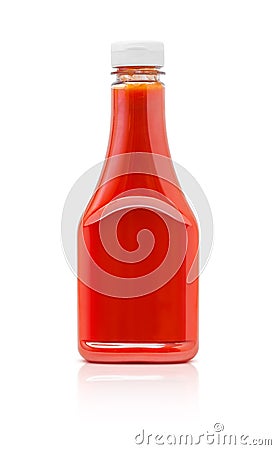 Bottle of tomato sauce ketchup on white background Stock Photo