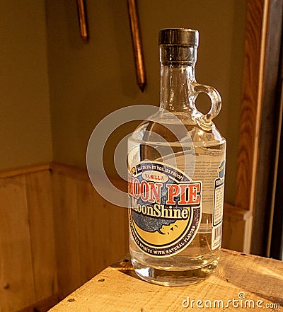 A Bottle of Moonshine Editorial Stock Photo