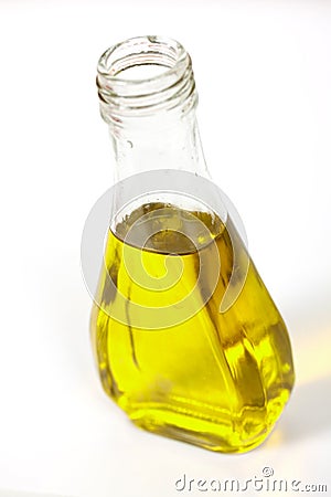 Bottle of vegetable oil or any yellow liquid Stock Photo