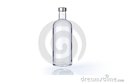 Bottle of vodka with reflexion Stock Photo