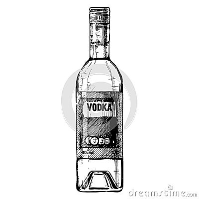 Bottle of vodka Vector Illustration