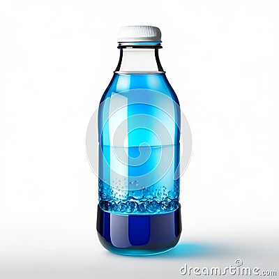 Bottle with water on the trasparent background closeup.Generative AI Stock Photo