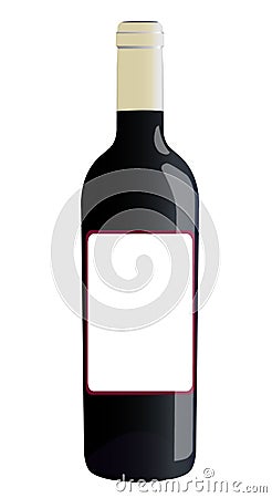 Bottle of wine Vector Illustration