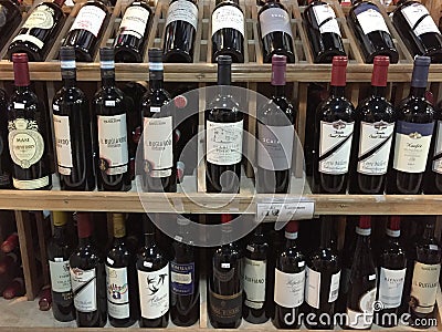 Bottle of wines selling at store Editorial Stock Photo