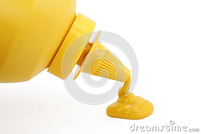 A bottle of yellow mustard Stock Photo