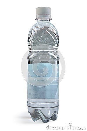 Bottled drinking water on a white background Stock Photo