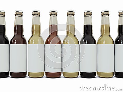 Bottles of beer in a number Stock Photo