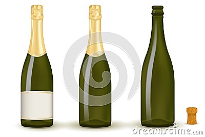 Bottles of champagne Vector Illustration