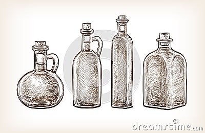 Bottles of olive oil. Vector Illustration