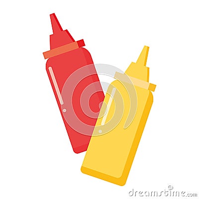 Bottles sauce food Vector Illustration