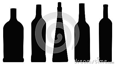 Bottles silhouette Vector Illustration