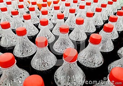 Bottles of soft drinks Stock Photo