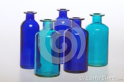 The bottles and their glass trasparency Stock Photo