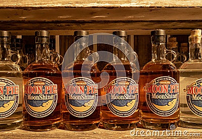 Bottles of Moonshine Editorial Stock Photo