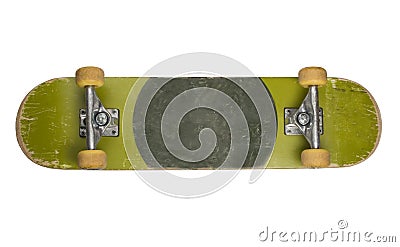 Bottom of Skateboard on White Background Stock Photo