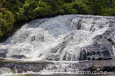 Bottom of Triple Falls in the Dupont Forest in North Carolina, USA Stock Photo