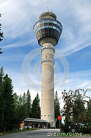 Bottom Up View To Puijo Tower In Kuopio Finland Stock Photo