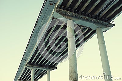 Bottom view to the bridge. Stock Photo