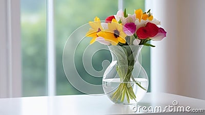 flowers bouguet in a vase Stock Photo