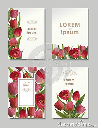 Bouguet of tulips Vector Illustration