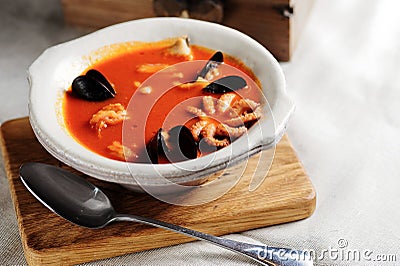 Bouillabaisse, french fish soup Stock Photo