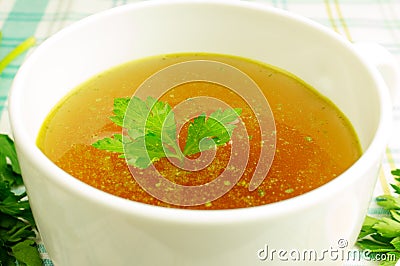 Bouillon, broth, clear soup Stock Photo