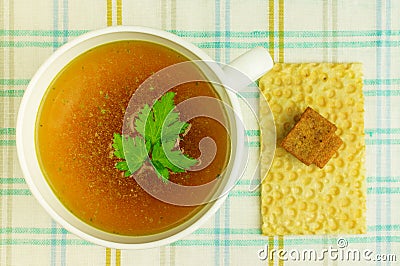 Bouillon, broth, clear soup Stock Photo