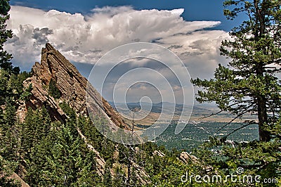 Boulder Colorado Vista from Flatiron summit Stock Photo