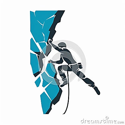 Bouldering logo design on white background. Generative AI. Stock Photo