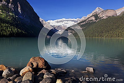 Boulders, Lake Louise, Banff National Park Stock Photo