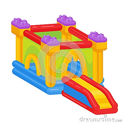 Bouncy castle icon, outdoor playground and recreation Vector Illustration