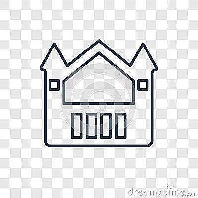 Bouncy castle toy concept vector linear icon isolated on transparent background, Bouncy castle toy concept transparency logo in o Vector Illustration