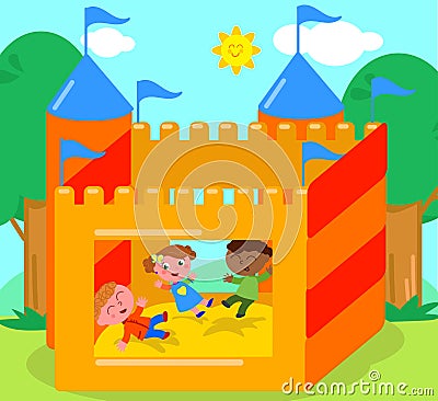 Bouncy castle vector Vector Illustration