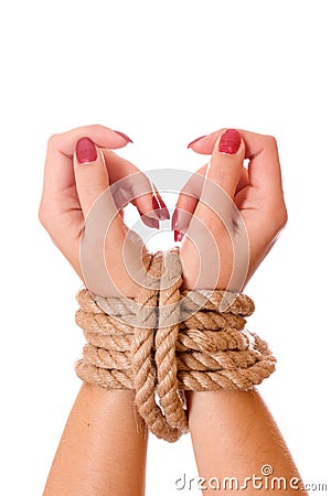 Bound hands Stock Photo