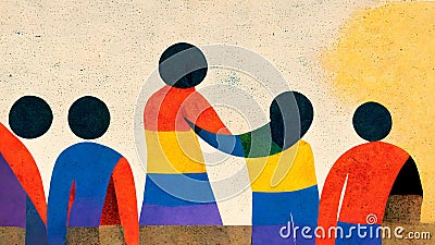Bound Together: Embracing Diversity and Building Inclusive Communities - AI generated digital art Stock Photo