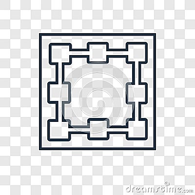 Bounding box concept vector linear icon isolated on transparent Vector Illustration