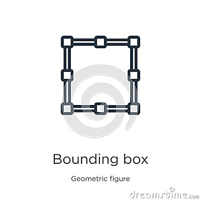 Bounding box icon. Thin linear bounding box outline icon isolated on white background from geometric figure collection. Line Vector Illustration