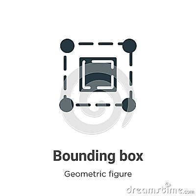 Bounding box vector icon on white background. Flat vector bounding box icon symbol sign from modern geometric figure collection Vector Illustration