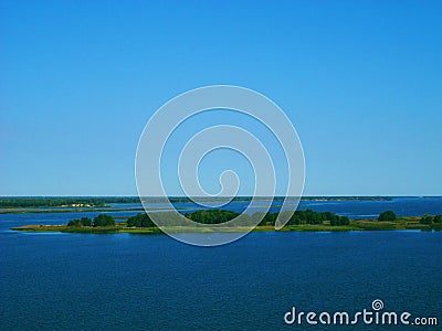 boundless expanses of nature of Ukraine, the Dnieper River Stock Photo