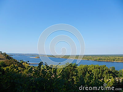 boundless expanses of nature of Ukraine, the Dnieper River Stock Photo