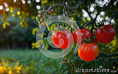 Bountiful Harvest Vibrant Tomatoes Straight from the Garden Stock Photo