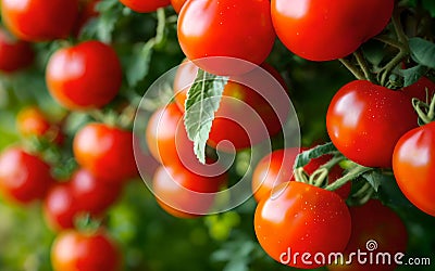 Bountiful Harvest Vibrant Tomatoes Straight from the Garden Stock Photo